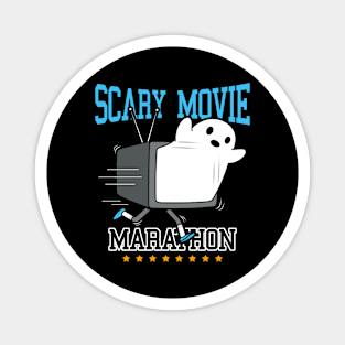 Funny Original Kawaii Scary Running Ghost Cartoon Gift For Ghost Horror Movie Fans Magnet